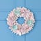 13.5" Wooden Floral Artificial Spring Wreath with Thistles